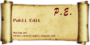 Pohli Edit névjegykártya